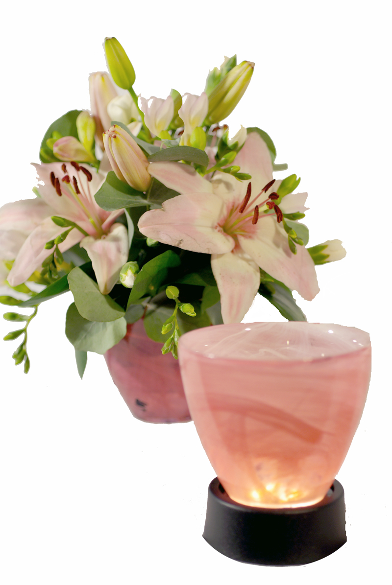 rosa liljor_ljuslykta rosa liljor_ljuslykta